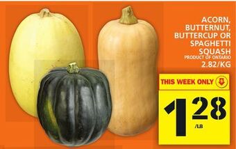 Food Basics Acorn, butternut, buttercup or spaghetti squash offer