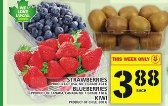 Food Basics Strawberries or blueberries or kiwi offer