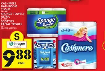 Food Basics Cashmere bathroom tissue or sponge towels ultra or scotties facial tissues offer