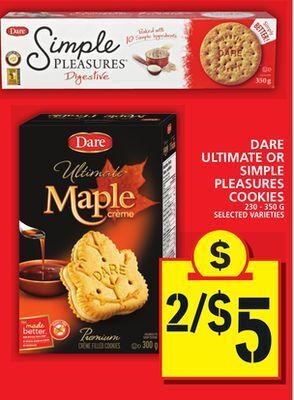 Food Basics Dare ultimate or simple pleasures cookies offer