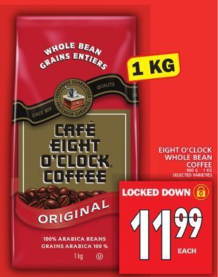 Food Basics Eight o'clock whole bean coffee offer