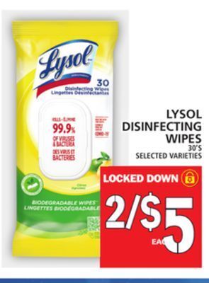 Food Basics Lysol disinfecting wipes offer