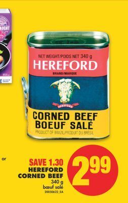 No Frills Hereford corned beef, 340 g offer