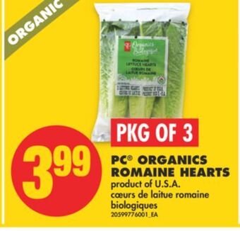 No Frills Pc® organics romaine hearts, pkg of 3 offer