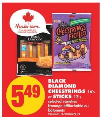 No Frills Black diamond cheestrings, 16's or sticks, 12's offer