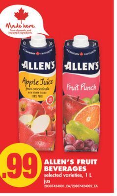No Frills Allen's fruit beverages, 1 l offer