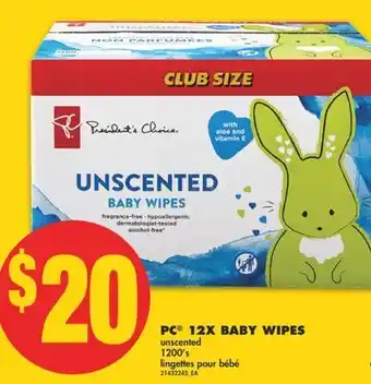 No Frills Pc® 12x baby wipes, 1200's offer
