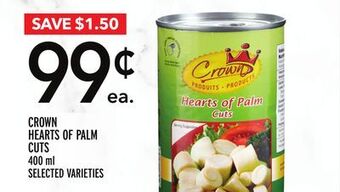 Metro Crown hearts of palm cuts offer