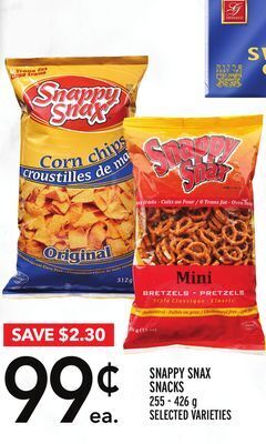 Metro Snappy snax snacks offer