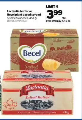 Real Canadian Superstore Lactantia butter or becel plant based spread, 454 g offer