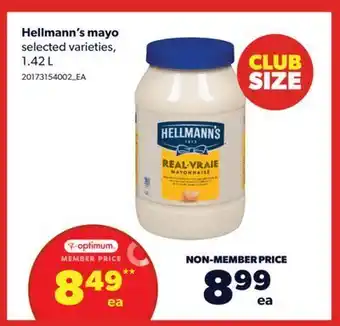 Real Canadian Superstore Hellmann's mayo, 1.42 l offer