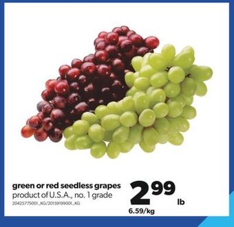 Real Canadian Superstore Green or red seedless grapes offer