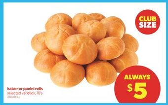 Real Canadian Superstore Kaiser or panini rolls, 18's offer