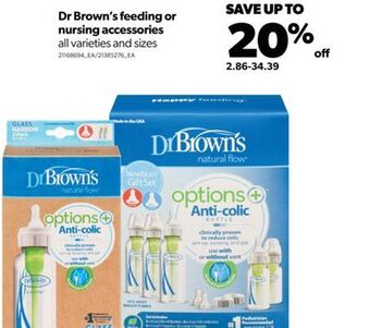 Real Canadian Superstore Dr brown's feeding or nursing accessories offer