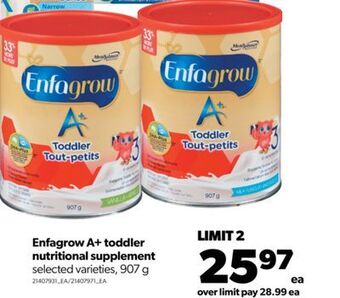 Real Canadian Superstore Enfagrow a+ toddler nutritional supplement, 907 g offer