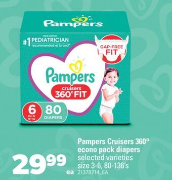Real Canadian Superstore Pampers cruisers 360° econo pack diapers, size 3-6, 80-136's offer