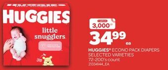 Real Canadian Superstore Huggies® econo pack diapers, 72-200's count offer