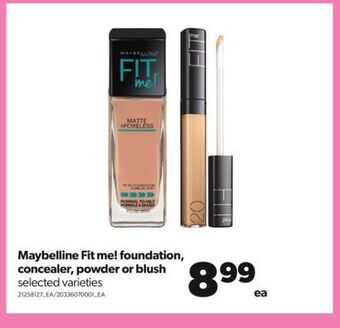 Real Canadian Superstore Maybelline fit me! foundation, concealer, powder or blush offer