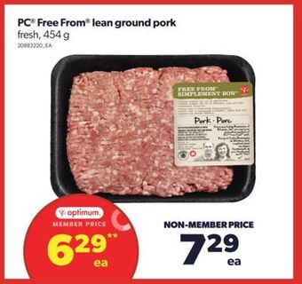 Real Canadian Superstore Pc® free from® lean ground pork, , 454 g offer