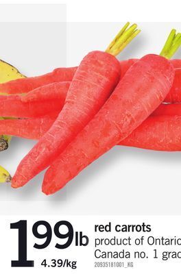 Fortinos Red carrots offer