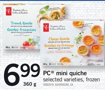 Fortinos Pc® mini quiche, 360 g offer