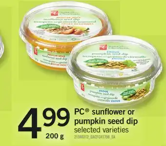 Fortinos Pc® sunflower or pumpkin seed dip, 200 g offer