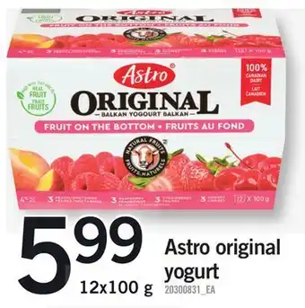 Fortinos Astro original yogurt, 12x100 g offer