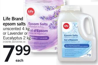 Fortinos Life brand epsom salts, 4 kg or 2 kg offer