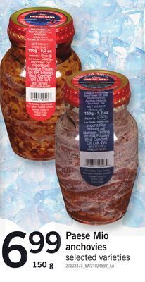 Fortinos Paese mio anchovies, 150 g offer