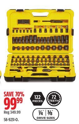 Canadian Tire Stanley black chrome socket sets offer