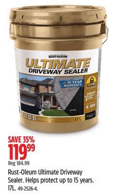 Canadian Tire Rust-oleum ultimate driveway sealer offer