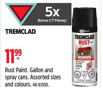 Canadian Tire Tremclad rust paint offer