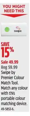 Canadian Tire Premier paint swipe by premier colour match tool offer