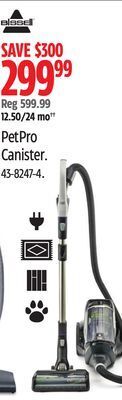 Canadian Tire Bissell petpro canister vacuums offer