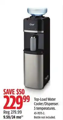 Canadian Tire Masterchef top-load water cooler/dispenser offer
