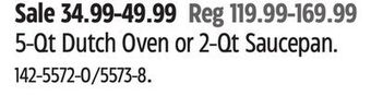 Canadian Tire Paderno 5-qt dutch oven or 2-qt saucepan offer