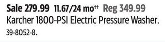 Canadian Tire Karcher 1800-psi electric pressure washer offer