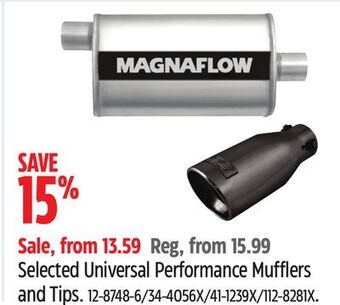 Canadian Tire Selected universal performance mufflers and tips offer