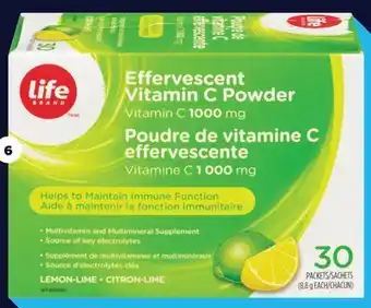 Real Canadian Superstore Life brand® effervescent vitamin c powder, 30's offer
