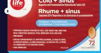 Real Canadian Superstore Life brand® cold & sinus caplets, 72's offer