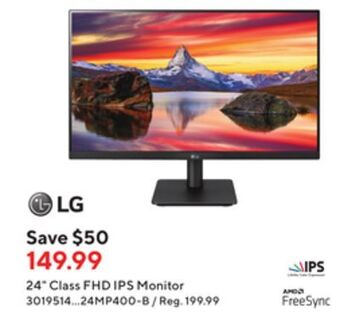 Staples Lg 24" class fhd ips monitor offer