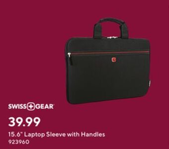 Staples Swiss gear 15.6" laptop sleeve with handles offer