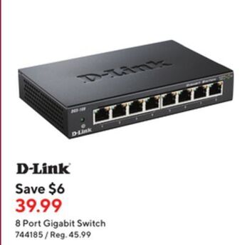 Staples D-link 8 port gigabit switch offer