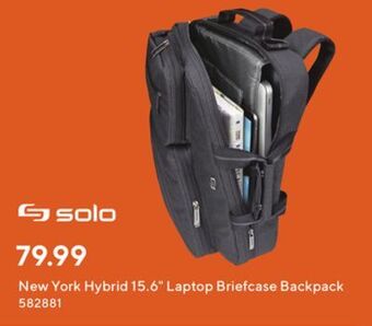 Staples Solo new york hybrid 15.6-inch laptop briefcase backpack offer