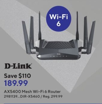 Staples D-link ax5400 mesh wi-fi 6 router offer