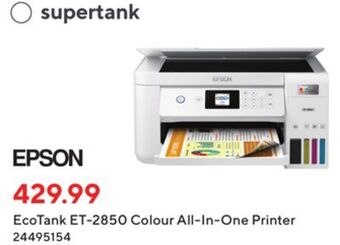 Staples Epson ecotank et-2850 colour all - in - one printer offer