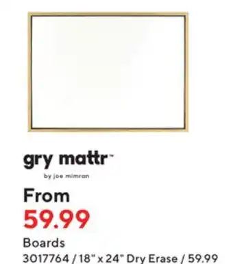 Staples Gry mattr dry boards offer
