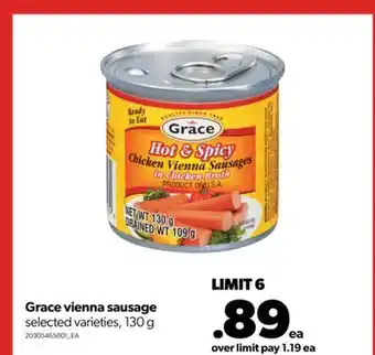 Real Canadian Superstore Grace vienna sausage, 130 g offer