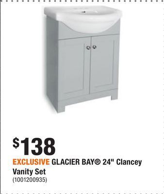Home Depot Exclusive glacier bay® 24" clancey vanity set offer