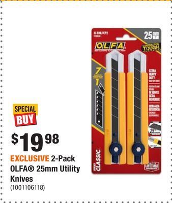 Home Depot Exclusive 2-pack olfa® 25mm utility knives offer